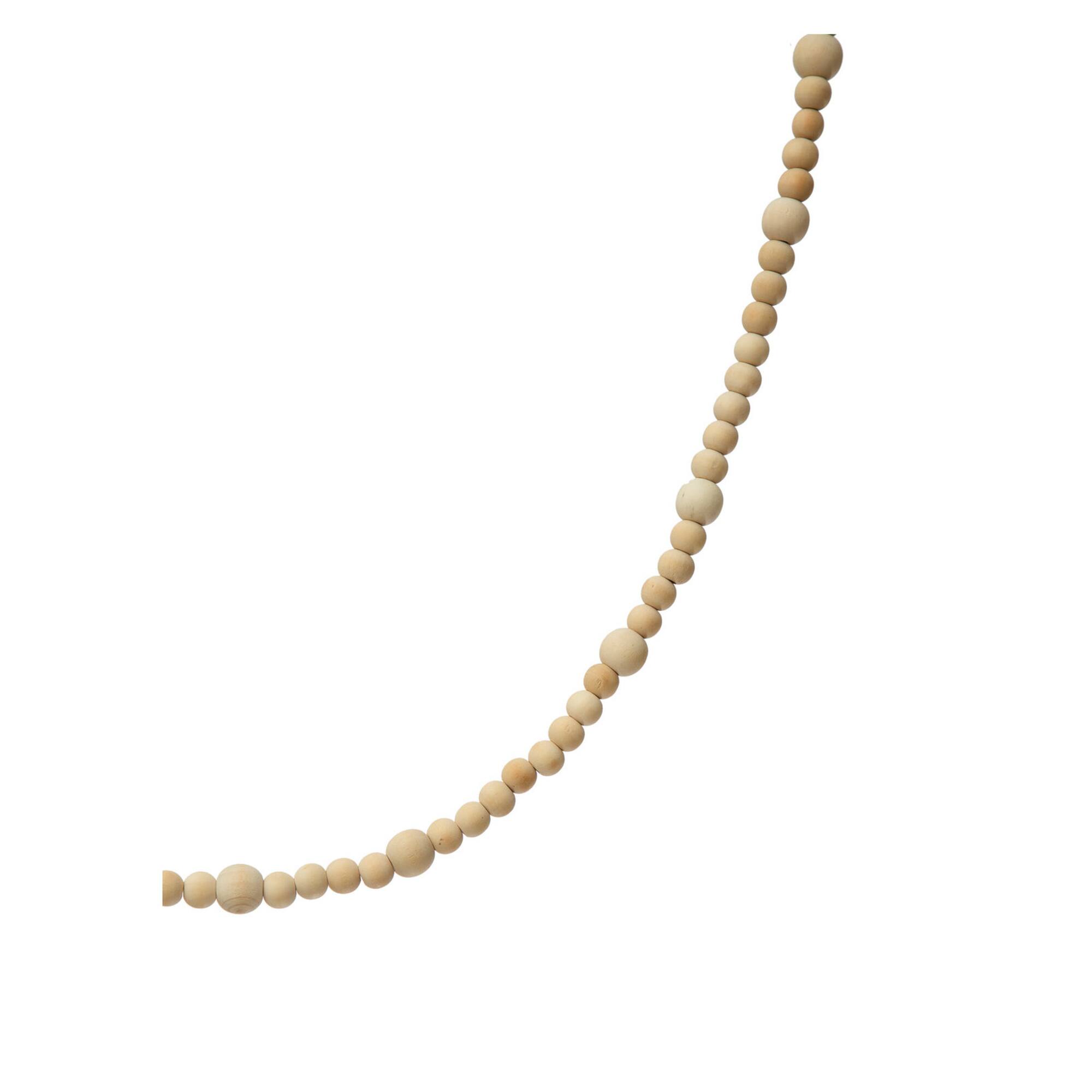 Hello Honey® 6ft. Paulownia Wood Beads with Deer Icons & Tassels Garland